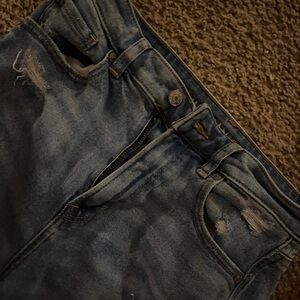 Men's Distressed Blue Jeans